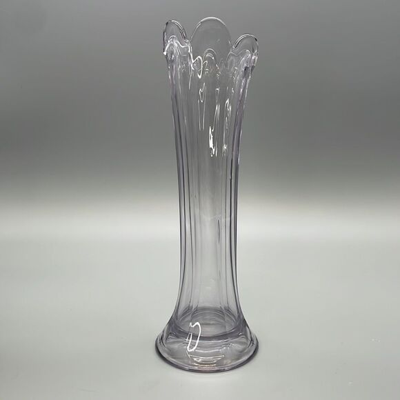 Vintage Amethyst Glass Vase Six Paneled Art Nouveau Imperial Glass Purple Lilac - Picture 5 of 16